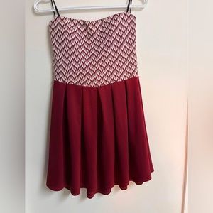 Burgundy Strapless Dress